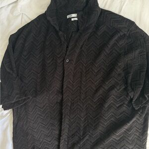Zara Black Zigzag Pattern Shirt